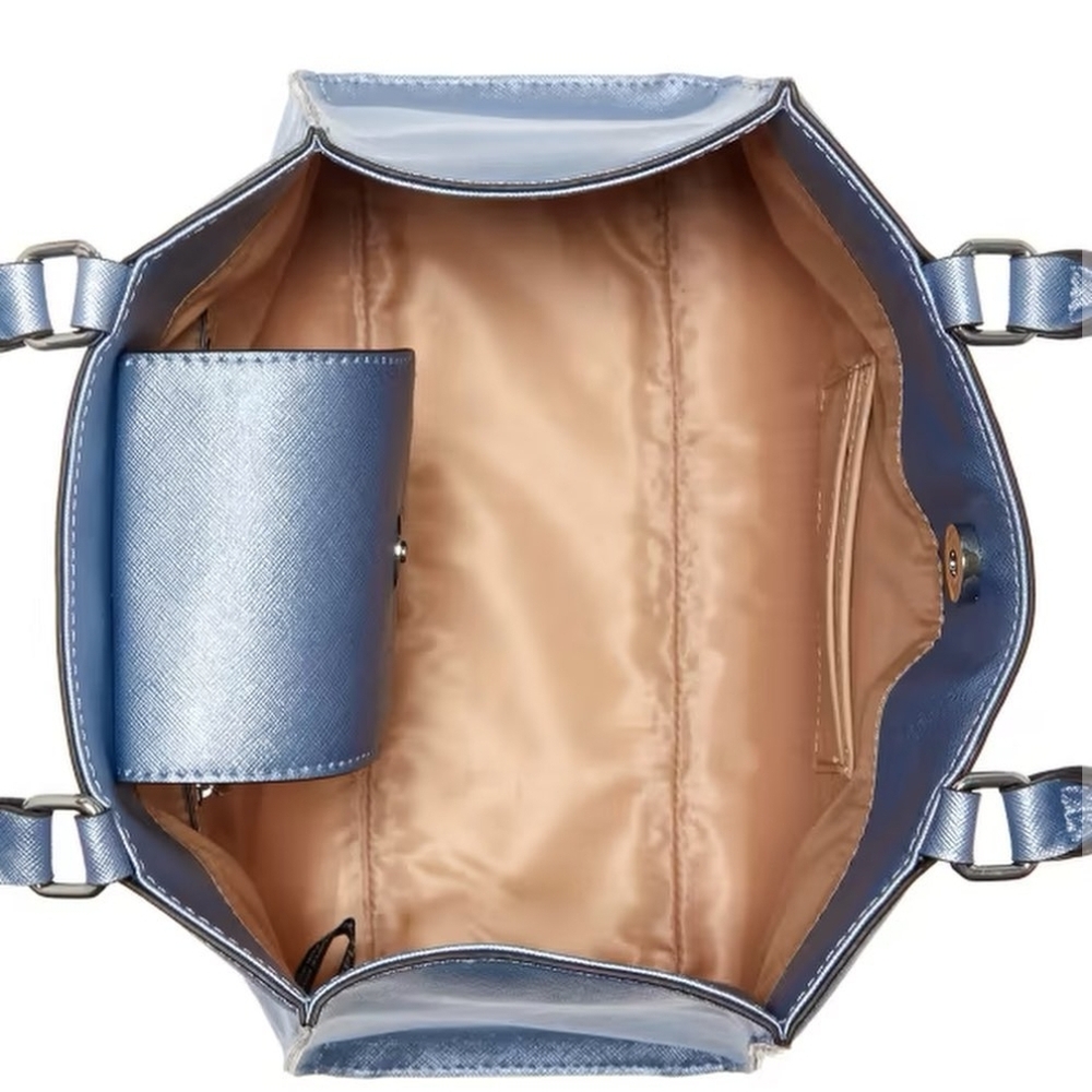 Guess Giana Metallic Blue Satchel - Picture 2 of 3